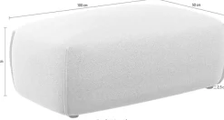 TRENDMANUFAKTUR Polsterhocker »Shawn elegant und bequem« organische Form, mit hochwertigem Bezug
