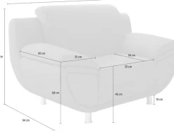 TRENDMANUFAKTUR Sessel »Rondo II, Loungesessel zeitlos und bequem« wahlweise mit komfortablem Federkern, mit extra breiten Armlehnen