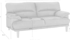 TRENDMANUFAKTUR 3-Sitzer »Cecilia, Sofa in italienischem Design« mit tollem Sitzkomfort, extrabequeme Armlehnen, Holzfüße