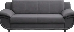 TRENDMANUFAKTUR 3-Sitzer »Rondo, Breite 207 cm, breite Armlehnen, Füße schwarz« Big-Sofa wahlweise mit Federkern, in verschiedenen Bezügen bestellbar
