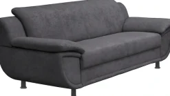 TRENDMANUFAKTUR 3-Sitzer »Rondo, Breite 207 cm, breite Armlehnen, Füße schwarz« Big-Sofa wahlweise mit Federkern, in verschiedenen Bezügen bestellbar