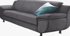 TRENDMANUFAKTUR 3-Sitzer »Rondo, Breite 207 cm, breite Armlehnen, Füße schwarz« Big-Sofa wahlweise mit Federkern, in verschiedenen Bezügen bestellbar