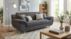 TRENDMANUFAKTUR 2-Sitzer »Rondo, Breite 178 cm, breite Armlehnen, Füße chromfarben« Couch wahlweise mit Federkern und in verschiedenen Bezügen bestellbar