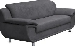 TRENDMANUFAKTUR 2-Sitzer »Rondo, Breite 178 cm, breite Armlehnen, Füße chromfarben« Couch wahlweise mit Federkern und in verschiedenen Bezügen bestellbar