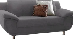 TRENDMANUFAKTUR 2-Sitzer »Rondo, Breite 178 cm, breite Armlehnen, Füße chromfarben« Couch wahlweise mit Federkern und in verschiedenen Bezügen bestellbar