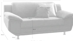 TRENDMANUFAKTUR 2-Sitzer »Rondo, Breite 178 cm, breite Armlehnen, Füße chromfarben« Couch wahlweise mit Federkern und in verschiedenen Bezügen bestellbar