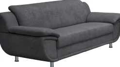 TRENDMANUFAKTUR 3-Sitzer »Rondo, Breite 207 cm, breite Armlehnen, Füße chromfarben« wahlweise mit Federkern, pflegeleichte Bezügen, Unser Dauertiefpreis