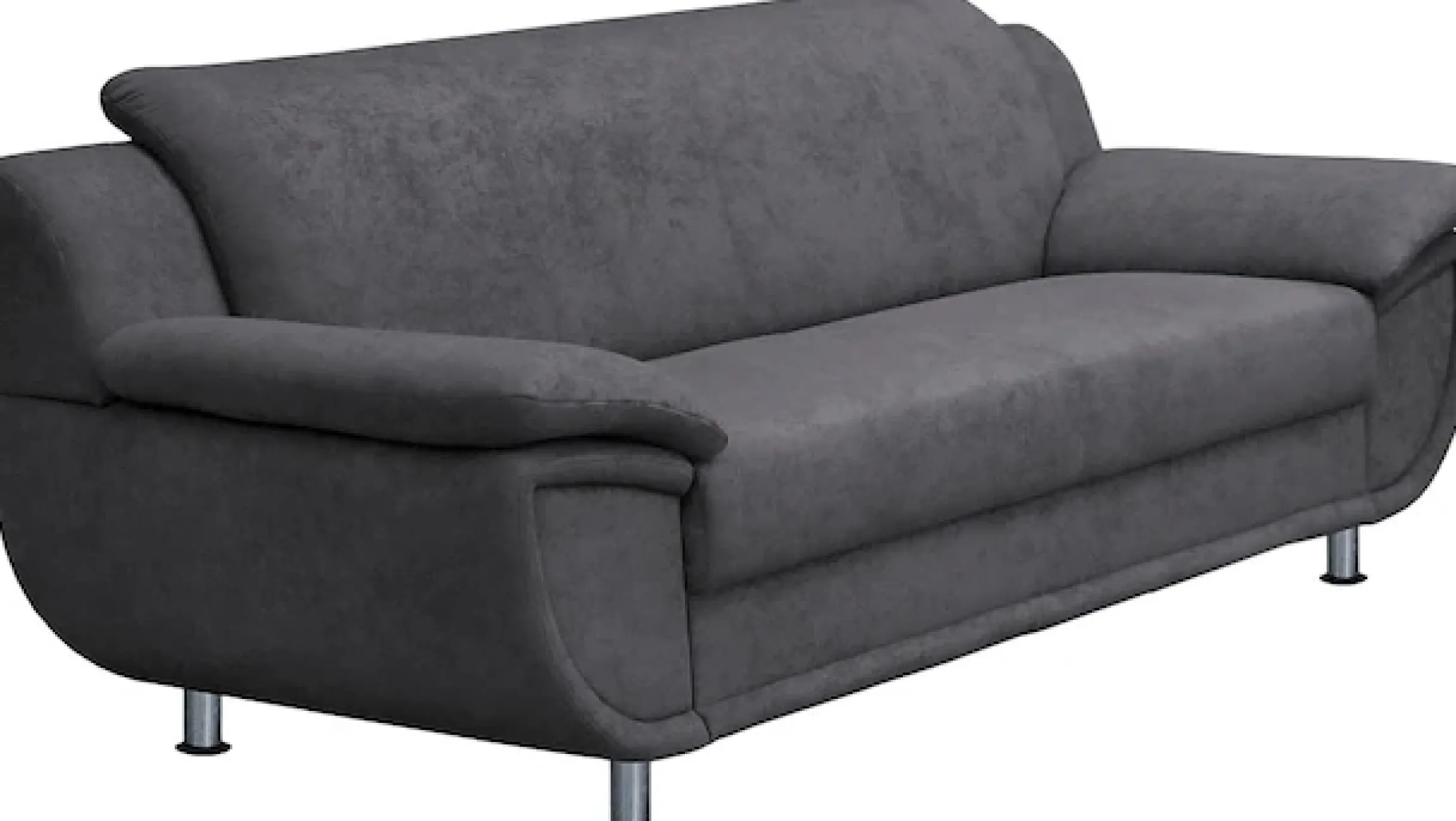 TRENDMANUFAKTUR 3-Sitzer »Rondo, Breite 207 cm, breite Armlehnen, Füße chromfarben« wahlweise mit Federkern, pflegeleichte Bezügen, Unser Dauertiefpreis