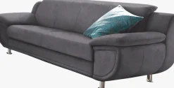 TRENDMANUFAKTUR 3-Sitzer »Rondo, Breite 207 cm, breite Armlehnen, Füße chromfarben« wahlweise mit Federkern, pflegeleichte Bezügen, Unser Dauertiefpreis