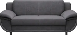 TRENDMANUFAKTUR 2-Sitzer »Rondo, Breite 178 cm, breite Armlehnen, Füße schwarz« Couch wahlweise mit Federkern und in verschiedenen Bezügen bestellbar