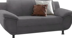 TRENDMANUFAKTUR 2-Sitzer »Rondo, Breite 178 cm, breite Armlehnen, Füße schwarz« Couch wahlweise mit Federkern und in verschiedenen Bezügen bestellbar