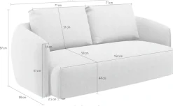 TRENDMANUFAKTUR 2-Sitzer »Shawn Designsofa mit elegant geschwungen Armlehnen, bequem« organischer Form, mit hochwertigem Bezug