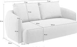 TRENDMANUFAKTUR 3-Sitzer »Shawn Designsofa, elegant geschwungen Armlehnen, bequem« organischer Form, mit hochwertigem Bezug