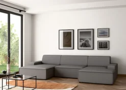 TRENDMANUFAKTUR Wohnlandschaft »Graz, wahlweise mit Sitzvorschub und Bettkasten, U-Form, Breite 329 cm« in Cord-, haustierfreundlichem LEO Struktur- oder LUMOS-3D-Bezug
