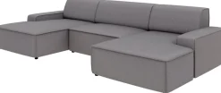 TRENDMANUFAKTUR Wohnlandschaft »Graz, wahlweise mit Sitzvorschub und Bettkasten, U-Form, Breite 329 cm« in Cord-, haustierfreundlichem LEO Struktur- oder LUMOS-3D-Bezug