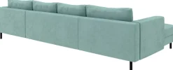 TRENDMANUFAKTUR Wohnlandschaft »Amazing II, wahlw. mit Schlaffunktion & Bettkasten, Fuß schwarz« Sofa in U-Form, in Cord, Struktur LEO o. Struktur LINO, Breite 305 cm