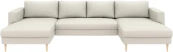 TRENDMANUFAKTUR Wohnlandschaft »Amazing, wahlw. mit Schlaffunktion & Bettkasten, Fuß Buche lackiert« Sofa in U-Form, in Cord oder Struktur, Breite 305 cm