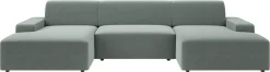 TRENDMANUFAKTUR Wohnlandschaft »Wien, wahlweise mit Sitzvorschub und Bettkasten, Breite 329 cm« U-Form, in trendigem Cordstoff