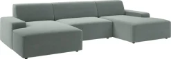 TRENDMANUFAKTUR Wohnlandschaft »Wien, wahlweise mit Sitzvorschub und Bettkasten, Breite 329 cm« U-Form, in trendigem Cordstoff
