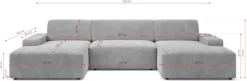 TRENDMANUFAKTUR Wohnlandschaft »Wien, wahlweise mit Sitzvorschub und Bettkasten, Breite 329 cm« U-Form, in trendigem Cordstoff