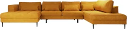 TRENDMANUFAKTUR Wohnlandschaft »Luzi, gemütliches Sofa, extra viel Platz, viele Kissen« Designsofa mit tollem Sitzkomfort, Metallfüße schwarz, Breite 361 cm