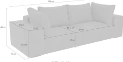 Trends by HG Big-Sofa »Conor XL, B: 268cm, Liegefläche: 138 x 194 cm, in Cord und Velours« mit Schlaffunktion und Bettkasten