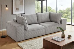 Trends by HG Big-Sofa »Conor XL, B: 268cm, Liegefläche: 138 x 194 cm, in Cord und Velours« mit Schlaffunktion und Bettkasten