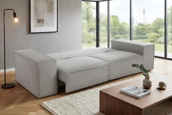 Trends by HG Big-Sofa »Conor XL, B: 268cm, Liegefläche: 138 x 194 cm, in Cord und Velours« mit Schlaffunktion und Bettkasten