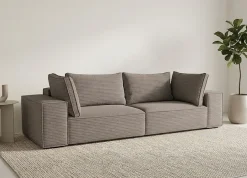 Trends by HG Big-Sofa »Conor XXL, B: 312cm, Liegefläche: 138x 238cm, in Cord und Velours« mit Schlaffunktion und Bettkasten