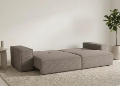 Trends by HG Big-Sofa »Conor XXL, B: 312cm, Liegefläche: 138x 238cm, in Cord und Velours« mit Schlaffunktion und Bettkasten