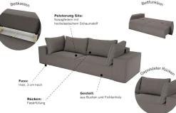 Trends by HG Big-Sofa »Conor XXL, B: 312cm, Liegefläche: 138x 238cm, in Cord und Velours« mit Schlaffunktion und Bettkasten