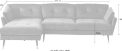 Trends by HG Ecksofa »Japan L-Form« mit Fuß in Holz-Metallkombination, Recamiere rechts oder links