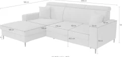 Trends by HG Ecksofa »Nizza, L-Form, B: 250cm« mit Schlaffunktion und Bettkasten