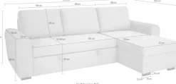 Trends by HG Ecksofa »Poll L-Form, B: 245 cm« mit Schlaffunktion & Bettkasten