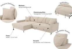 Trends by HG Ecksofa »Summer, B: 284 cm, mit Schlaffunktion und Wellenfederung«