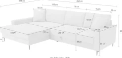 Trends by HG Ecksofa »Summer, B: 284 cm, mit Schlaffunktion und Wellenfederung«