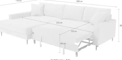 Trends by HG Ecksofa »Summer, B: 284 cm, mit Schlaffunktion und Wellenfederung«