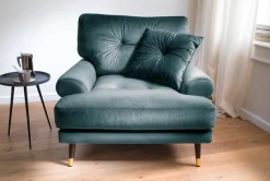 Trends by HG Loungesessel »TOKIO« in Microfaser mit hochwertigem Holz/Metallfuß