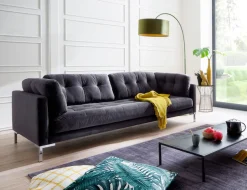Trends by HG 3-Sitzer »Landau« in Cord-Stoff mit Metallfuß