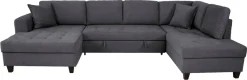 Trends by HG Wohnlandschaft »Moritz U-Form, B: 324 cm« mit Schlaffunktion, Bettkasten & Zierkissen