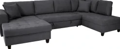Trends by HG Wohnlandschaft »Moritz U-Form, B: 324 cm« mit Schlaffunktion, Bettkasten & Zierkissen