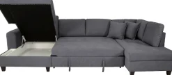 Trends by HG Wohnlandschaft »Moritz U-Form, B: 324 cm« mit Schlaffunktion, Bettkasten & Zierkissen