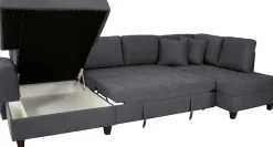 Trends by HG Wohnlandschaft »Moritz U-Form, B: 324 cm« mit Schlaffunktion, Bettkasten & Zierkissen