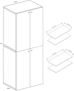 VCM Aktenschrank »Büroschrank Bücher Ordner Aktenschrank Lona 6fach« 1 Stk. tlg.