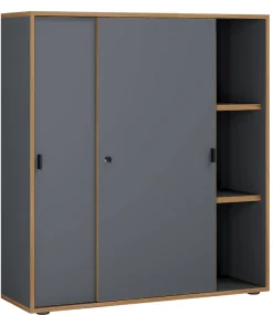 VCM Aktenschrank »Büroschrank Aktenschrank Schiebetüren Salia 3fach« 1 Stk. tlg.