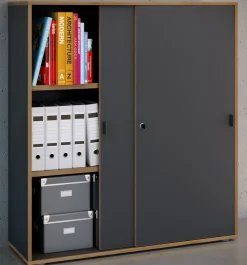 VCM Aktenschrank »Büroschrank Aktenschrank Schiebetüren Salia 3fach« 1 Stk. tlg.