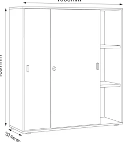 VCM Aktenschrank »Büroschrank Aktenschrank Schiebetüren Salia 3fach« 1 Stk. tlg.