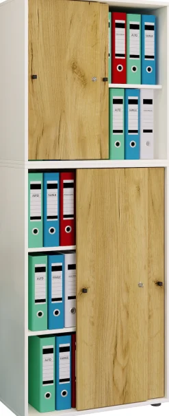 VCM Aktenschrank »Büroschrank Aktenschrank Schiebetüren Lona 5fach« 1 Stk. tlg.