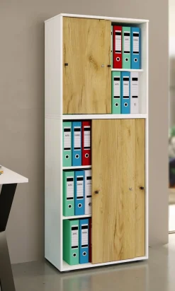 VCM Aktenschrank »Büroschrank Aktenschrank Schiebetüren Lona 5fach« 1 Stk. tlg.