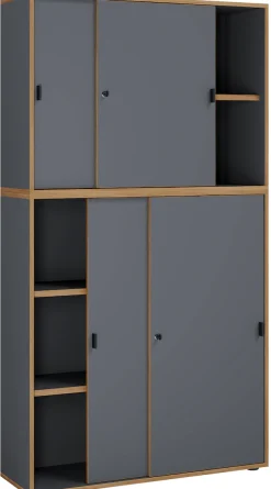 VCM Aktenschrank »Büroschrank Aktenschrank Schiebetüren Salia 5fach« 1 Stk. tlg.